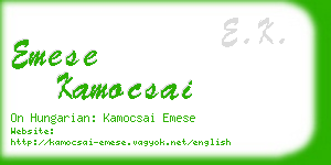 emese kamocsai business card